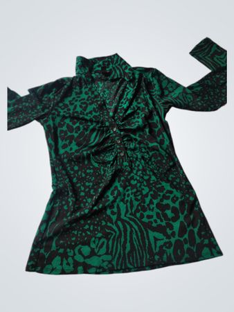 Neue Look Langarm Bedrucktes Tunika Kleid