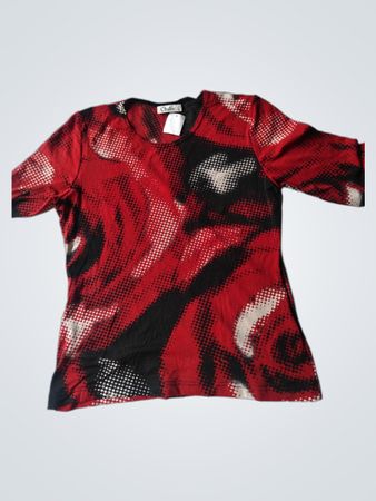 Challoc Red Black White Muster T-Shirt