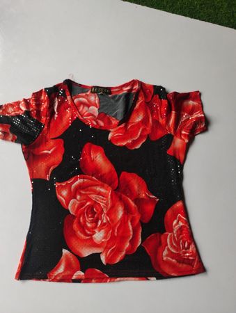 IMAGE DE FEMME PARIS Damen Bluse mit Rosenmuster