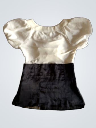 pink label Damen schwarze und weiße geraffte Kurzarmbluse