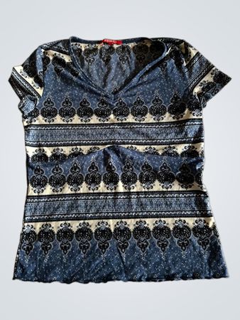 WISSMAC Blau gemustertes T-Shirt