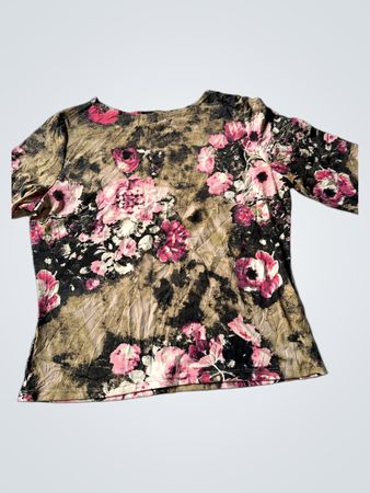 Jonaele Frauen Floral Print Langarm Oberteil