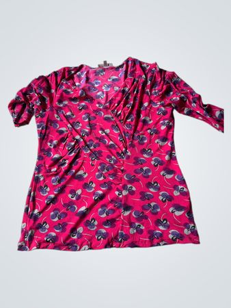 Per Una Floral Print V-Ausschnitt Oberteil