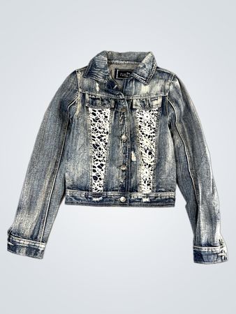 Rue 21 Denim Jacket with Lace Insets
