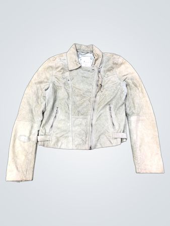 Goosecraft Light Green Suede Biker Jacket