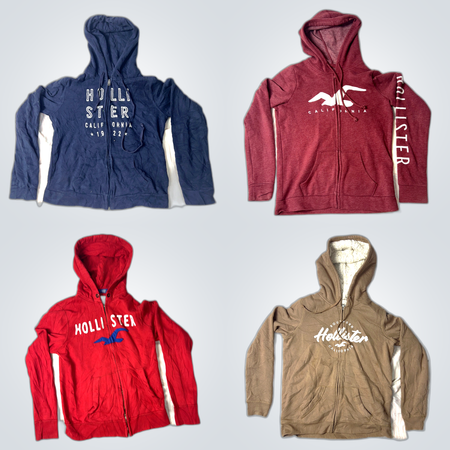 Hollister Hoodie Bundle 10-Pack California Grau Rot Zip-Up Sweatshirts