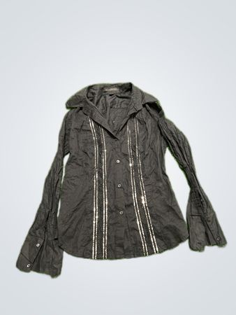 Black Long Sleeve Shirt with Sequins