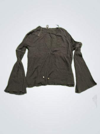 Forever 21 Black Sheer Bell Sleeve Blouse