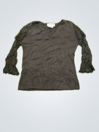 Joseph A. Lace Sleeve V-Neck Blouse
