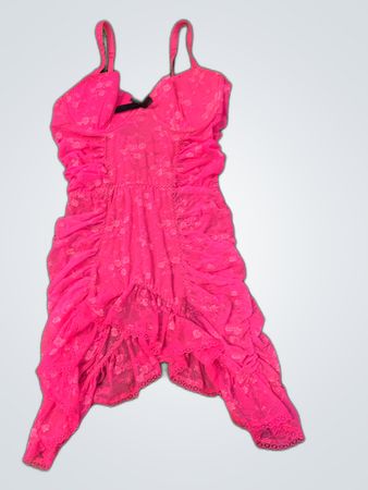 Pink Lace Ruffled Romper