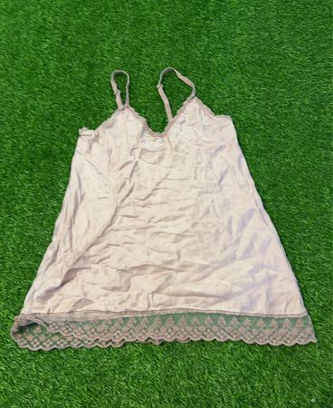 Unbranded Nude Lace Trim Slip Dress