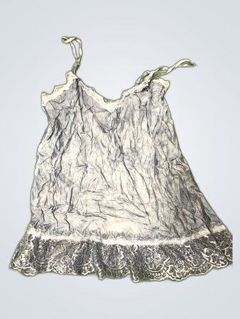 Gray Lace Trim Chemise
