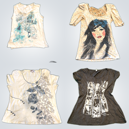 Y2K Sommer Bedruckte Mini-Blusen