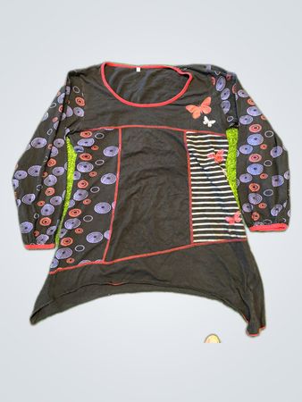 Bershka Printed Long Sleeve Blouse