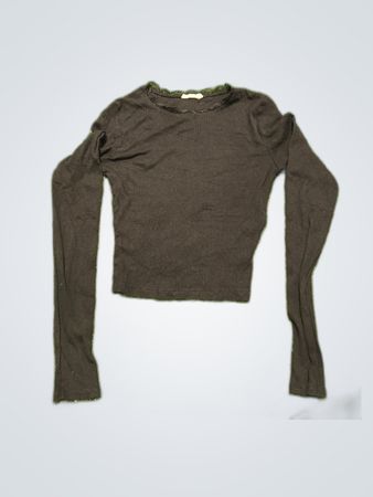 Cache Cache Black Cropped Long-Sleeve Blouse