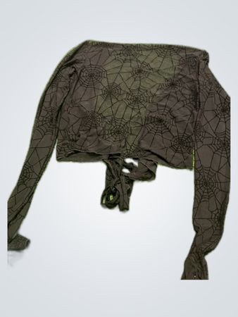 Unbranded Black Sheer Web Print Blouse