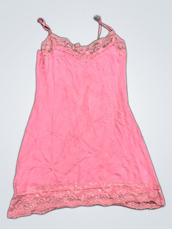 BZZOLO Pink Lace Trim Slip Dress