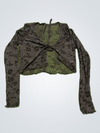 Black Sheer Floral Cardigan