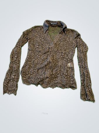 Donna Degnan Brown Lace Blouse