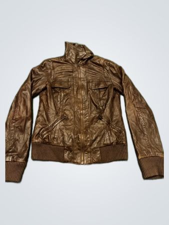 Esprit Leather Hooded Jacket