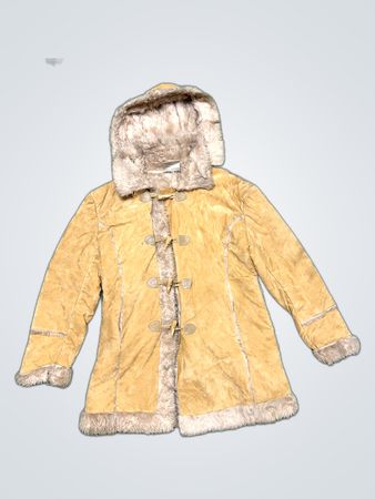 Huage Faux Suede Hooded Toggle Coat