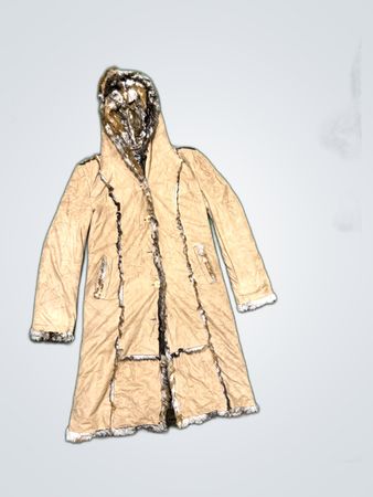 Malad Beige Fur-Trimmed Hooded Jacket