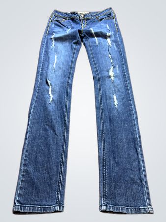 Distressed Blue Jeans