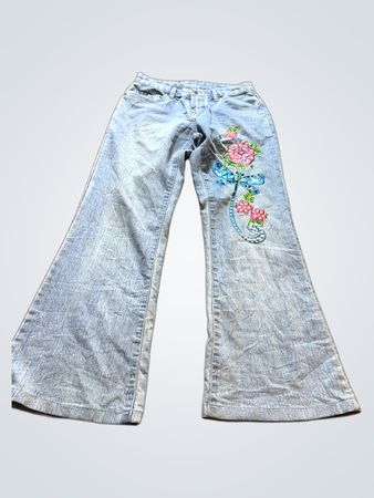 Embroidered Light Blue Jeans