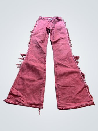 Take-Two Red Fringed Jeans