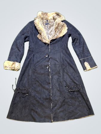 KY Creation Faux Suede Fur Lined Coat