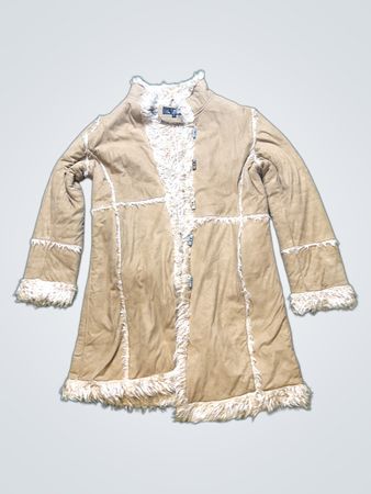 Tan Fur-Trimmed Coat