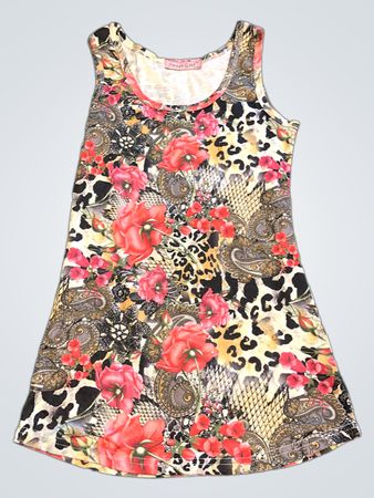 Sweet Girl Sleeveless Floral Print Dress