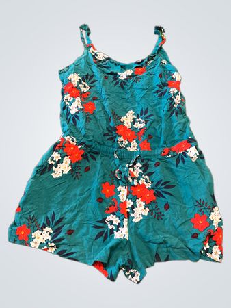 Kiabi Women's Teal Floral Print Romper
