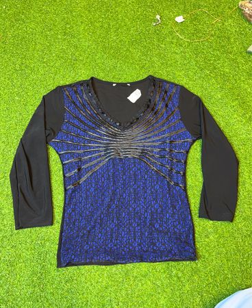Black and Blue Long Sleeve Top