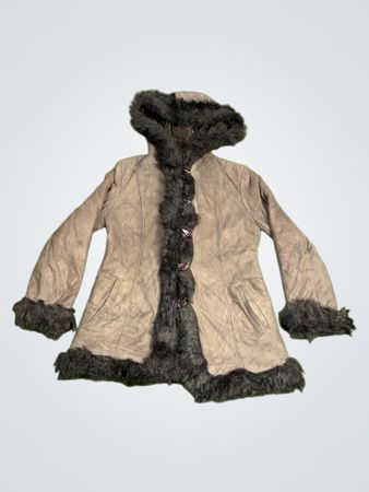 Brown Faux Fur Hooded Jacket