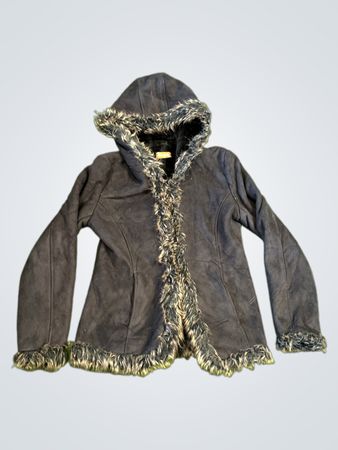 Beatific Collection Fashion Faux Fur Trimmed Hooded Jacket