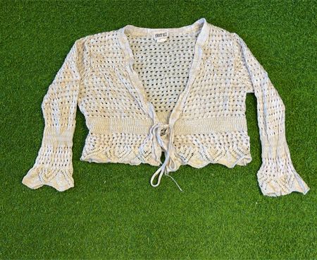 SWEET KIZZ Women's Cropped Crochet Cardigan