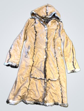 MIMAP Collection Women's Hooded Faux Fur Trimmed Coat