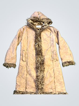 Libellula Rossa Fashion Hooded Faux Fur Lined Coat