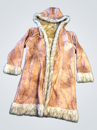 Da Di Ling FASHION Kapuzenmantel mit Kunstfellfutter