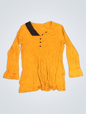 Esprit Damen Gelbes Langarm-Henley-Top