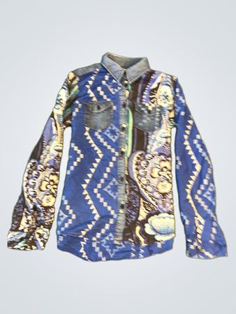 Chemise en denim à motifs bleus Desigual