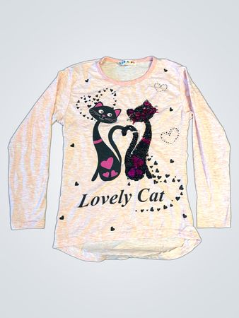 Yzr Kids Lovely Cat Long Sleeve T-Shirt