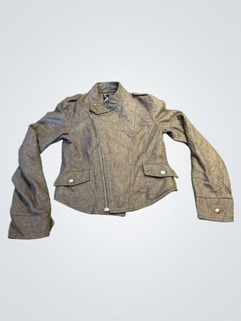 Moni To Damen Graue Asymmetrische Reißverschlussjacke