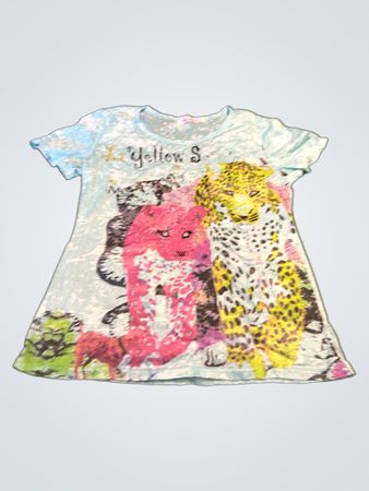 Patty Moon hellblaues T-Shirt mit Gepard- und rosa Tiergrafik
