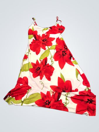 Noa Padi rotes Maxikleid mit Blumenmuster