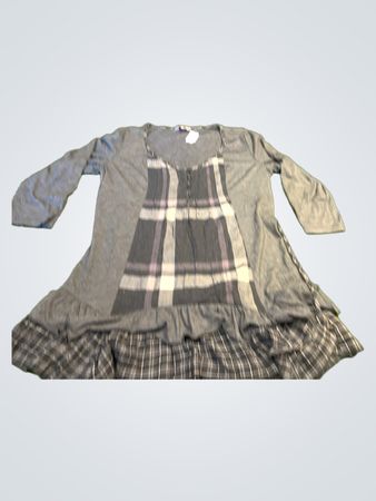 Per Una M&S Damen Graues Kariertes Kleid