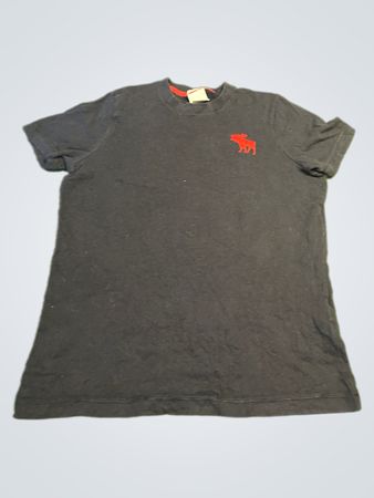 Abercrombie & Fitch Marineblaues T-Shirt mit rotem Elchlogo
