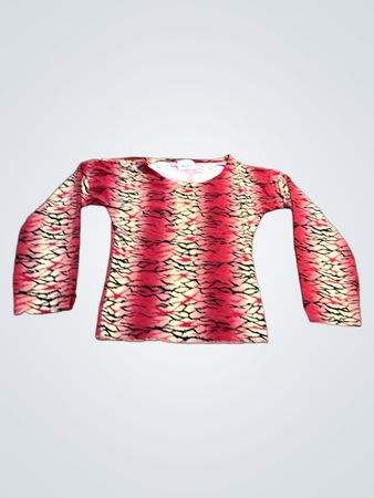 Bexleys Damen Oberteil mit rotem Animal-Print und langen Ärmeln