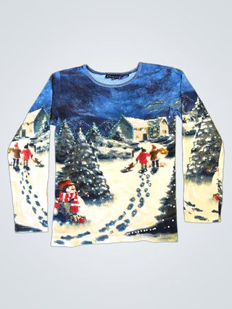 Arts & Scraps Langarm-T-Shirt mit Wintermotiv und Grafik